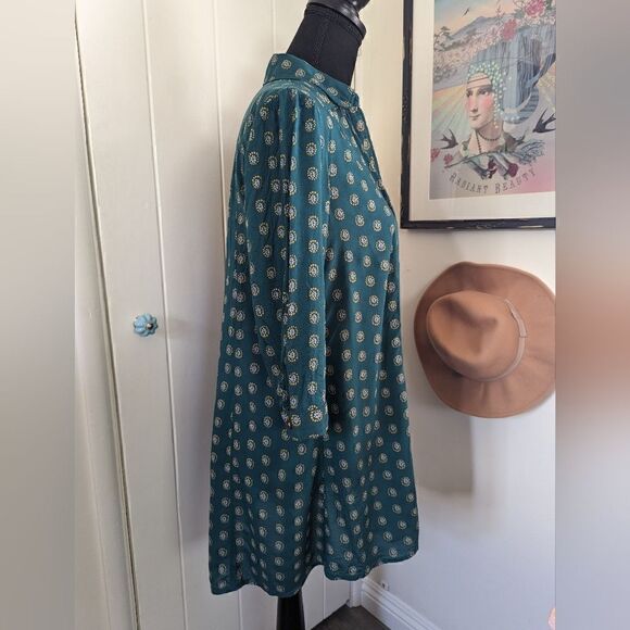 Maeve Buttondown Tunic Top XS Prairiecore Preppy Academia Lagenlook Boho Playful - Picture 7 of 15